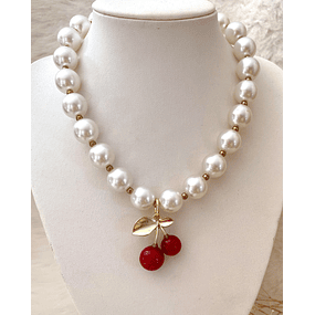 Collar Cherry Perlas Gold