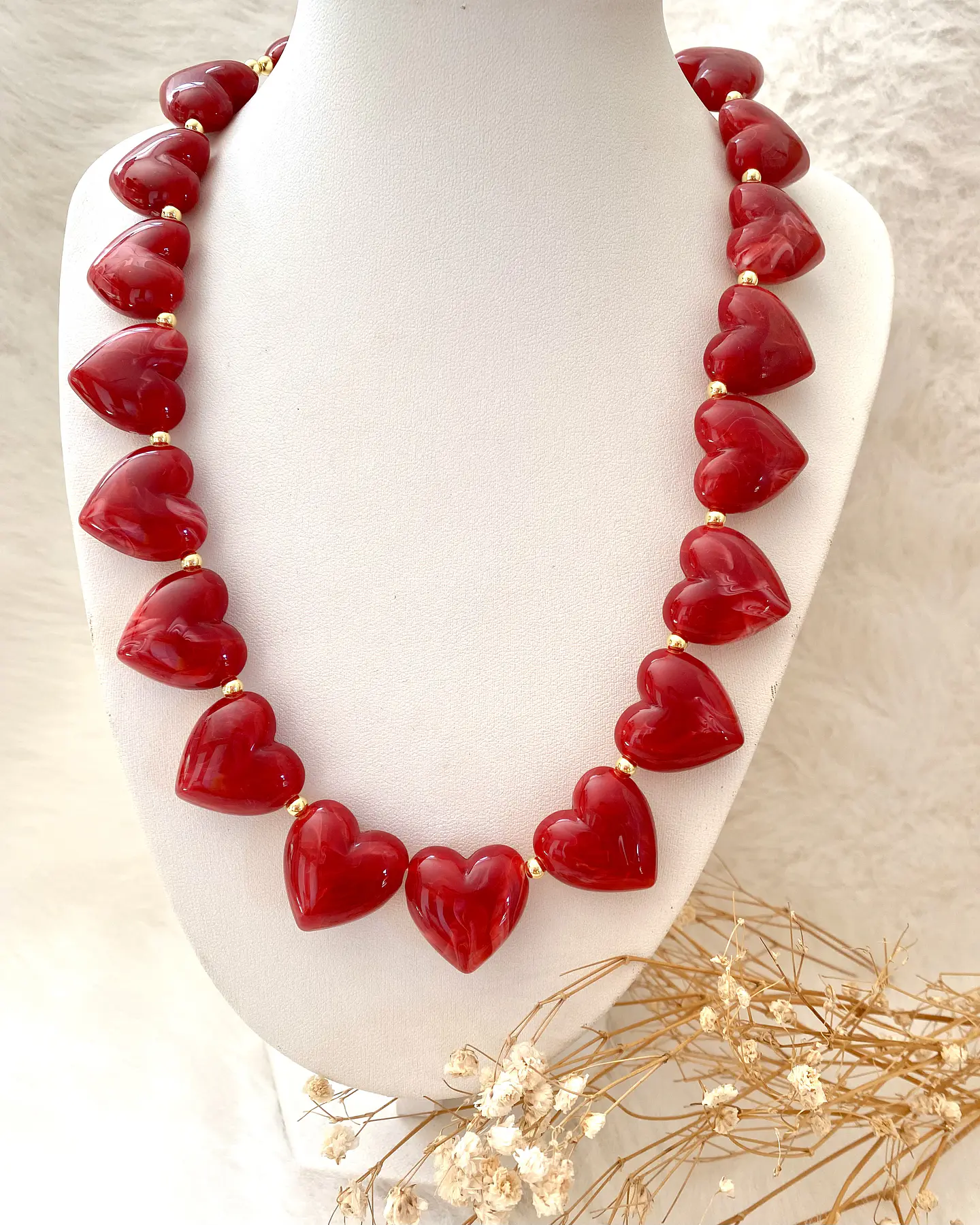Collar Maxi Cuore Rossi Gold 1