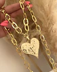 Collar XL maxi Corazon y eslabones martillados gold - Miniatura 4
