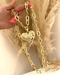 Collar XL maxi Corazon y eslabones martillados gold - Miniatura 5