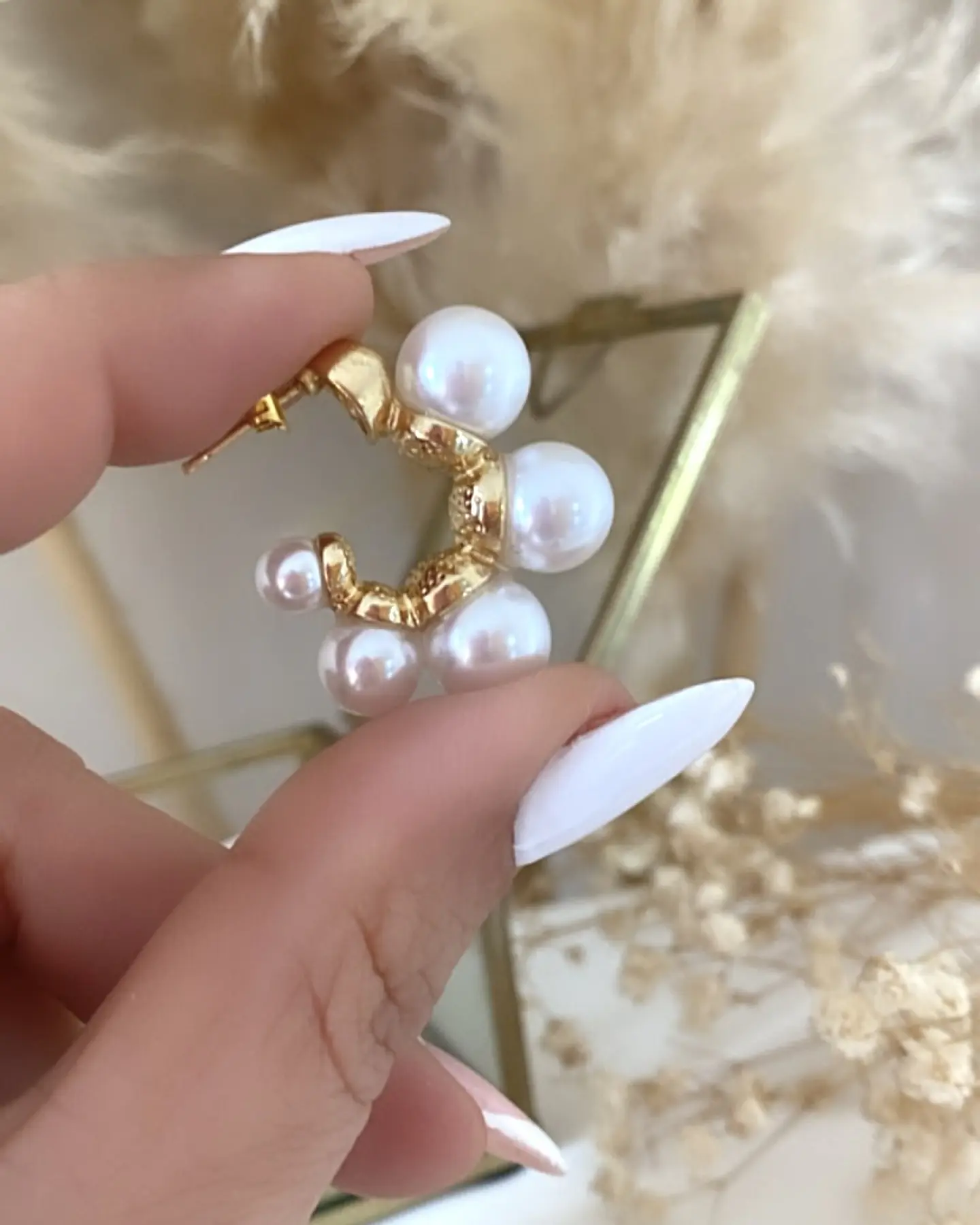 Aros Amelia Perlas gold 2