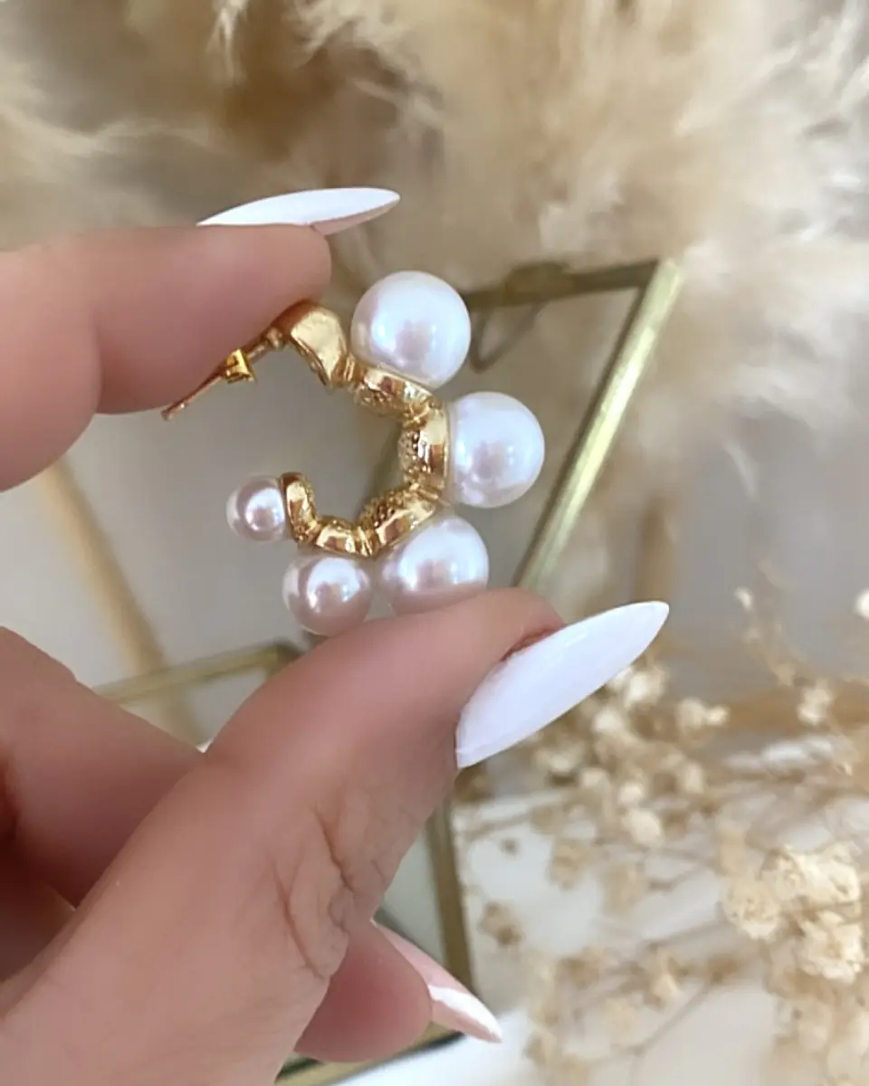 Aros Amelia Perlas gold 2