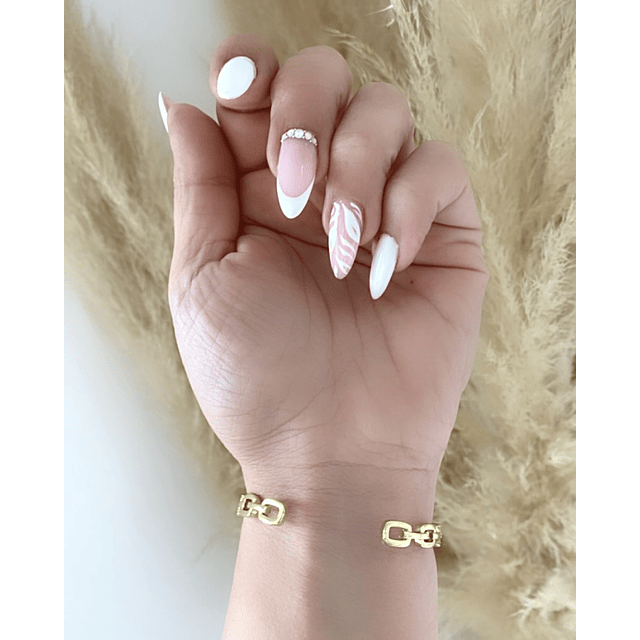 Brazalete Eslabones Rígidos con circones Gold