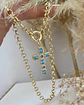Collar Cruz calipso eslabones rolo punto luz gold - Miniatura 8
