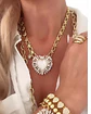 Collar maxi eslabones Corazón Virgen Nácar cristales gold - Miniatura 9