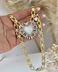 Collar maxi eslabones Corazón Virgen Nácar cristales gold - Miniatura 5