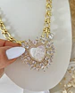 Collar maxi eslabones Corazón Virgen Nácar cristales gold - Miniatura 7