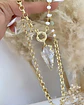 Collar Cuarzo Blanco flecha eslabones mixtos gold - Miniatura 4