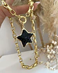 Collar Maxi Estrella Obsidiana Eslabones rectangulares gold  - Miniatura 1