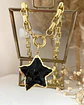 Collar Maxi Estrella Obsidiana Eslabones rectangulares gold  - Miniatura 4