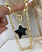 Collar Maxi Estrella Obsidiana Eslabones rectangulares gold  - Miniatura 5