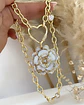 Collar Maxi Camelia Nácar Conector Corazón gold - Miniatura 1