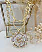 Collar Maxi Camelia Nácar Conector Corazón gold - Miniatura 5