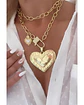 Collar XL Maxi Corazon Martillado maxi eslabones gold  - Miniatura 3
