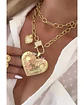 Collar XL Maxi Corazon Martillado maxi eslabones gold  - Miniatura 5