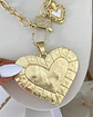 Collar XL Maxi Corazon Martillado maxi eslabones gold  - Miniatura 2
