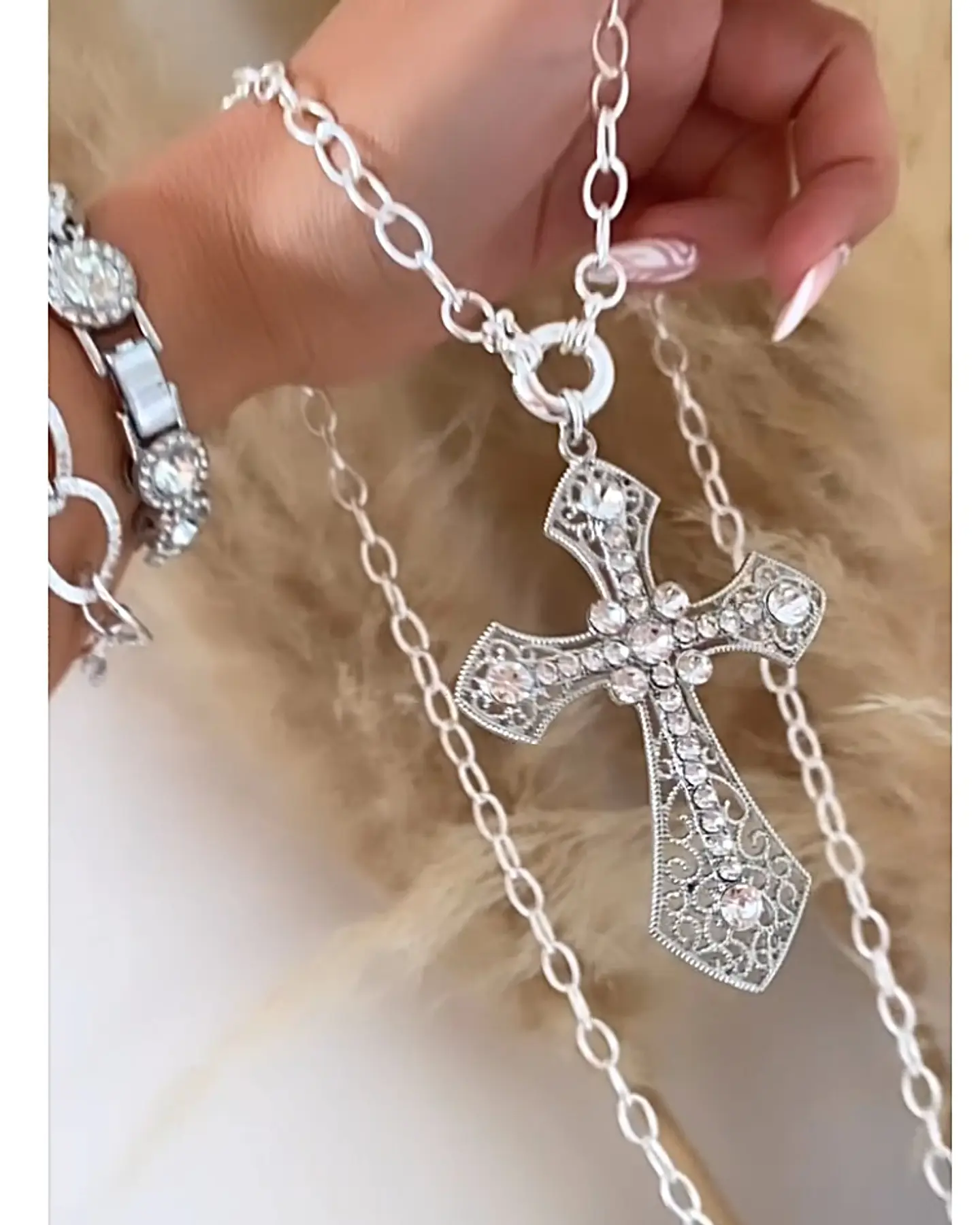 Collar XL Maxi Cruz Circones Silver  2
