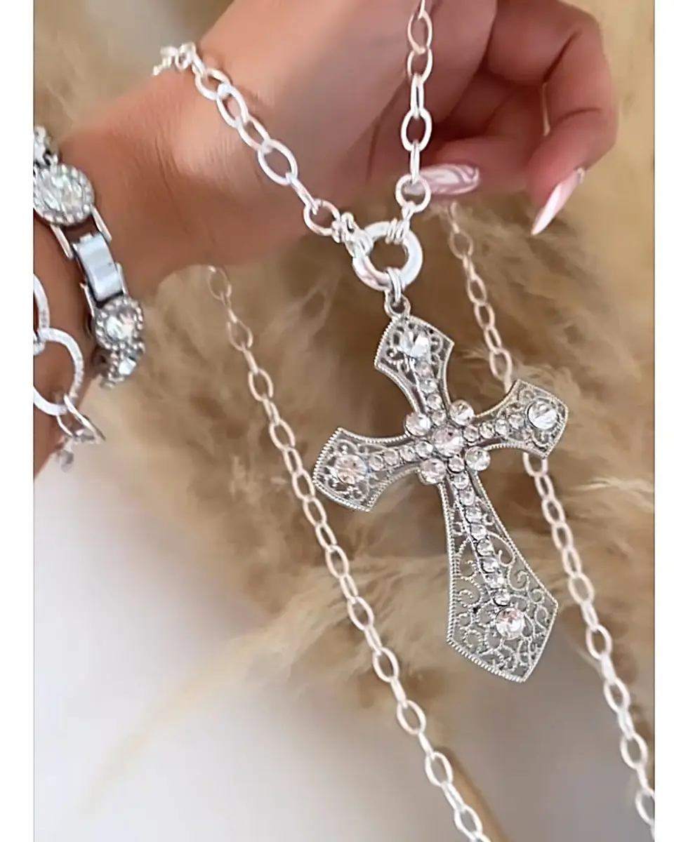 Collar XL Maxi Cruz Circones Silver  2