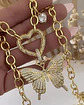  Maxi Mariposa Conector Corazon Circones Gold - Miniatura 1