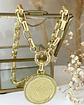 Collar Medallón Padre Nuestro Circones eslabones rectangulares macizos gold - Miniatura 4