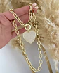 Collar Corazón Circones punto de luz Gold   - Miniatura 5