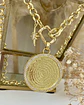 Collar Medallón Padre Nuestro Circones eslabones rolo gold - Miniatura 5