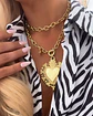 Collar XL Maxi Corazon Barroco Punto luz Gold - Miniatura 5