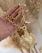 Collar XL Maxi Corazon Barroco Punto luz Gold - Miniatura 4