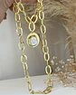 Collar Maxi medallón Nácar Maxi Eslabones Martillados gold - Miniatura 5