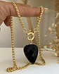 Collar Gota Onyx facetado gold - Miniatura 4