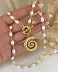 Collar Caracola  Perlas de Río gold - Miniatura 1