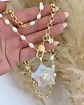 Collar XL Estrella Cuarzo Tornasol con  Perlas de río - Miniatura 3