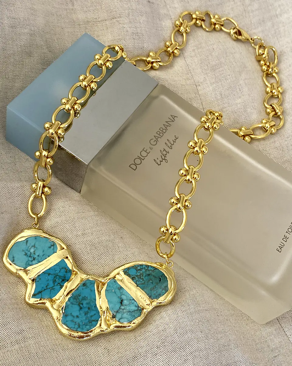 Collar Marina Turquesa Gold  3