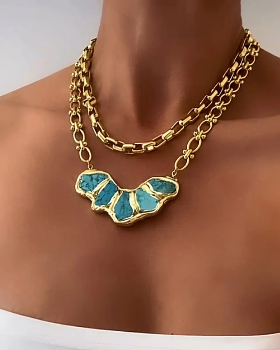 Collar Marina Turquesa Gold  1