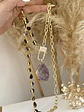 Collar XL Maxi cuarzo Amatistas eslabones broche candado luxury gold - Miniatura 6