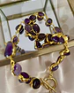 Collar Amatistas Pulidas Corazón Circones Gold - Miniatura 2