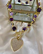 Collar Amatistas Pulidas Corazón Circones Gold - Miniatura 3