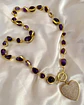 Collar Amatistas Pulidas Corazón Circones Gold - Miniatura 5