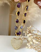 Pulsera Amatistas pulidas Corazón Circones Gold  - Miniatura 2
