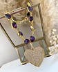 Pulsera Amatistas pulidas Corazón Circones Gold  - Miniatura 1