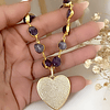 Pulsera Amatistas pulidas Corazón Circones Gold 