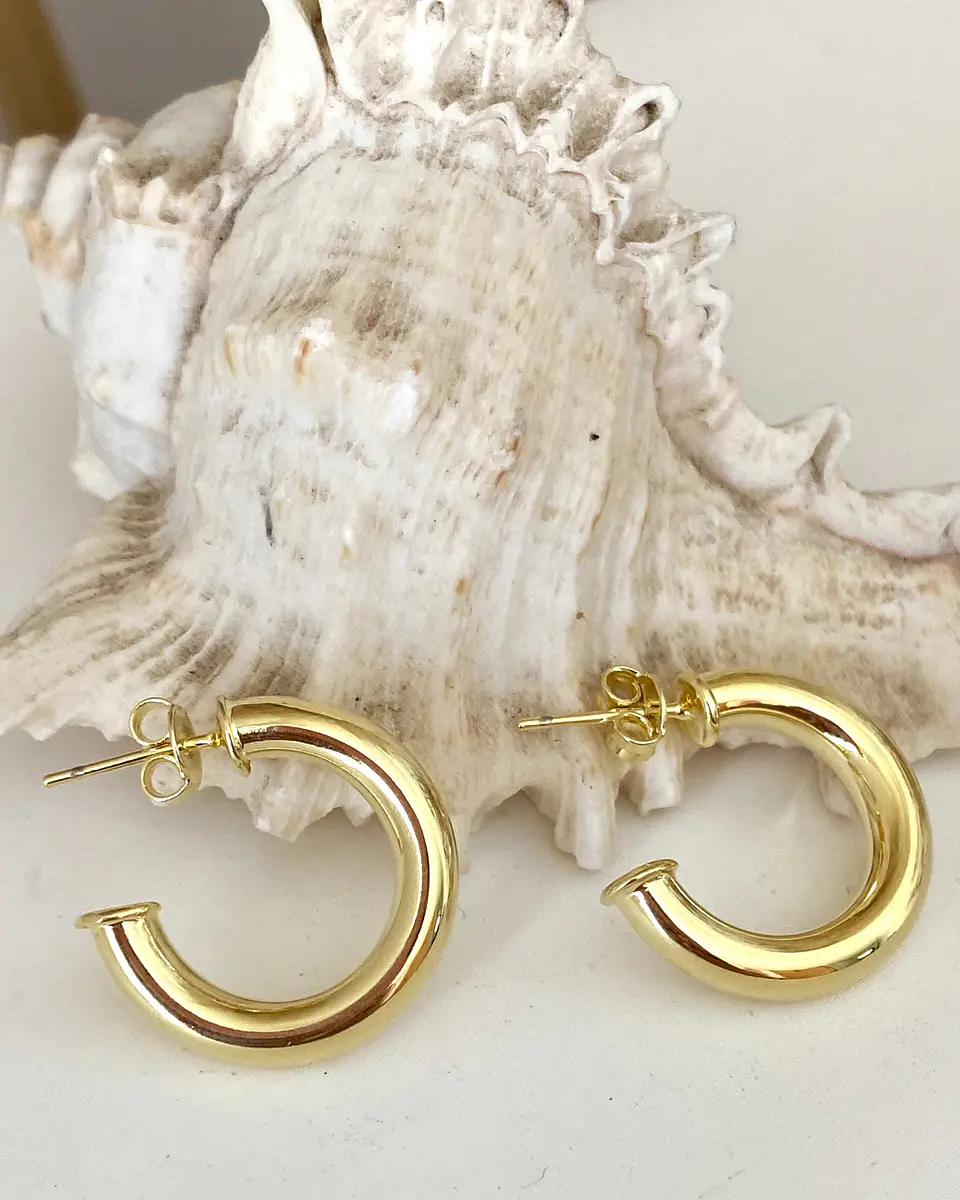 Argollas Lisas pequeñas gold 1