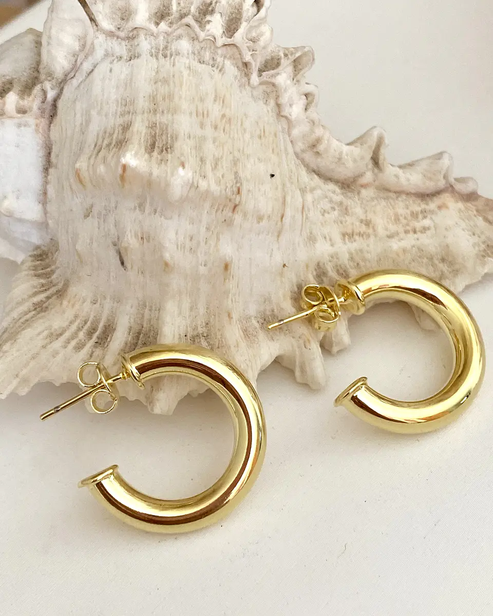 Argollas Lisas pequeñas gold 3