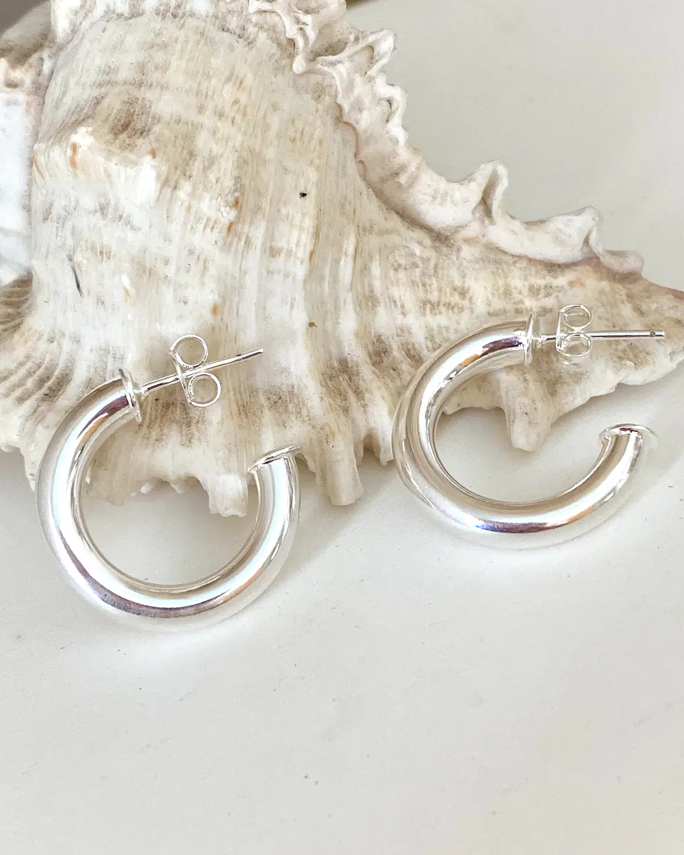 Argollas Lisas pequeñas silver 1