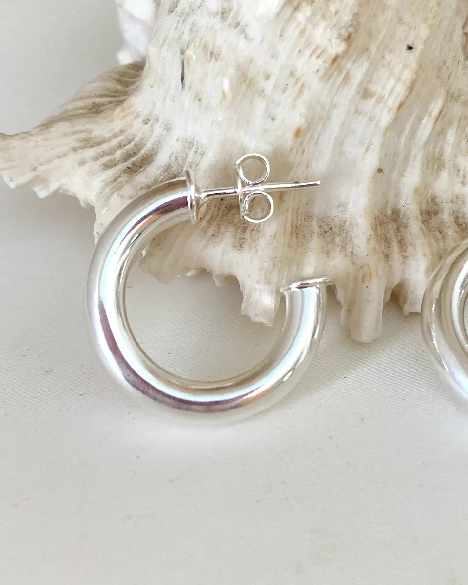 Argollas Lisas pequeñas silver 2