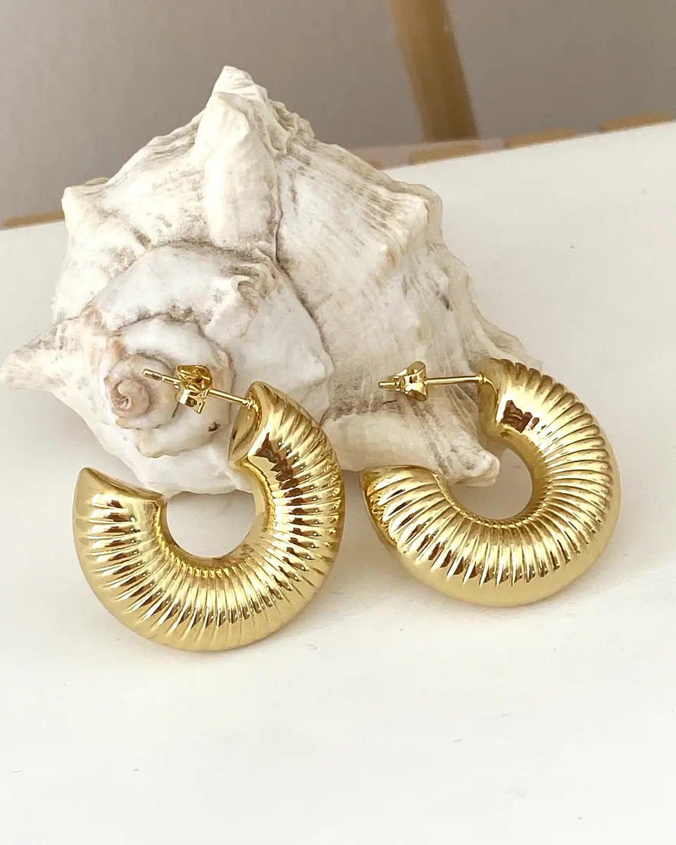 Argollas Texturadas Gold  1