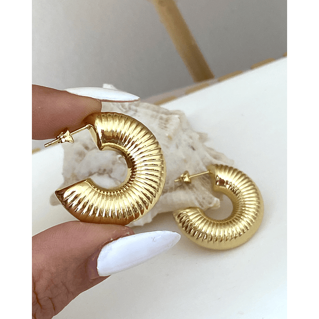 Argollas Texturadas Gold 