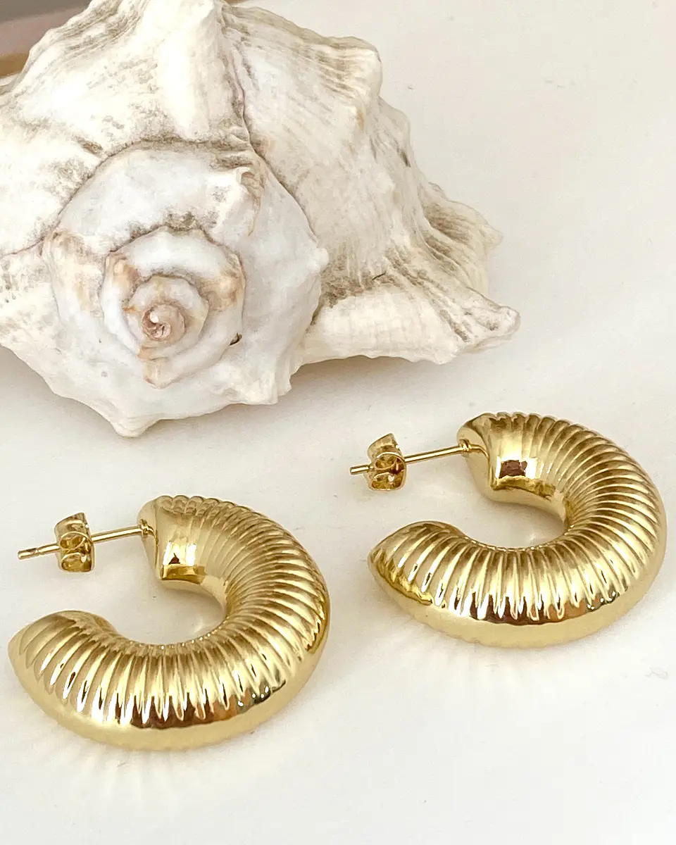 Argollas Texturadas Gold  3