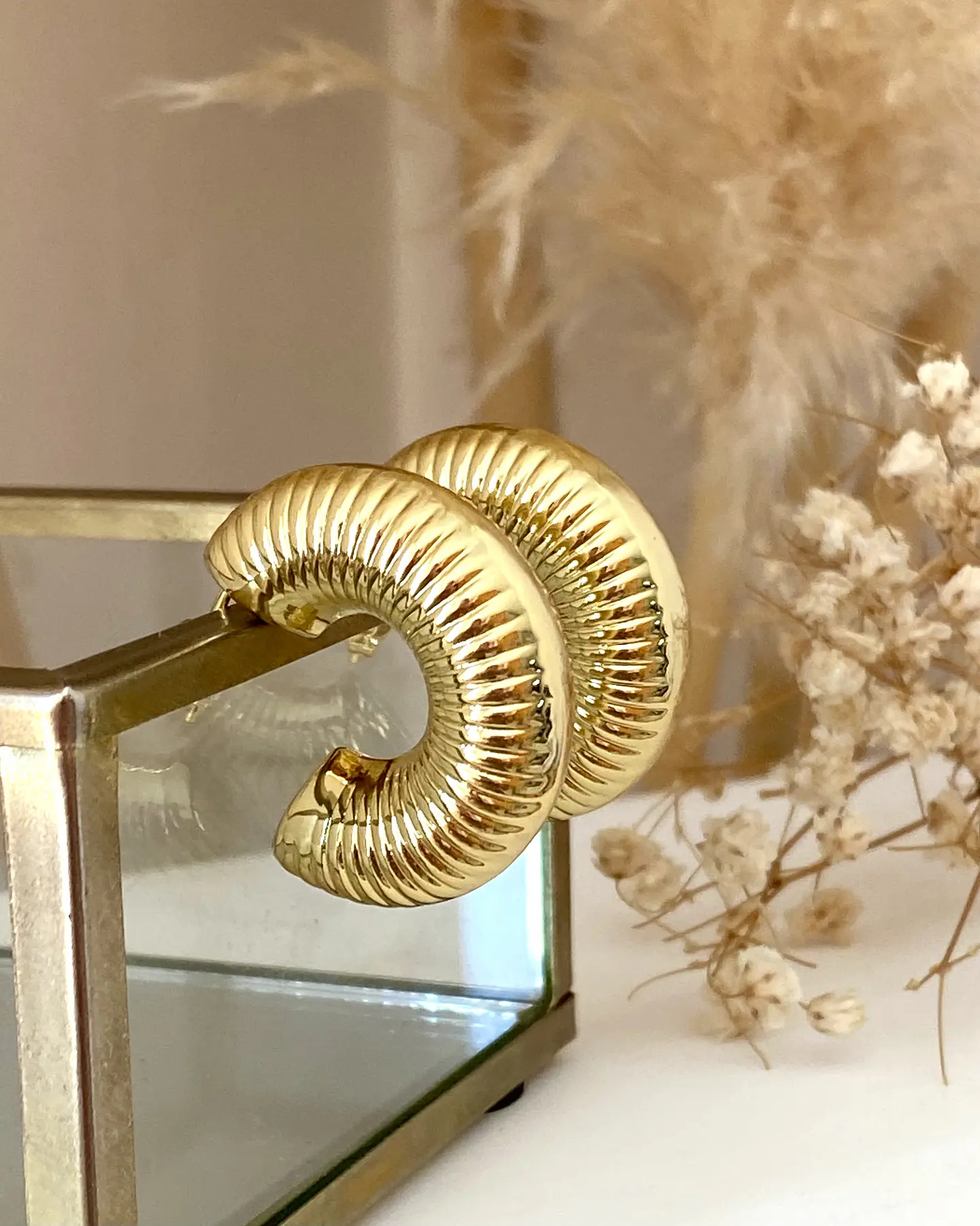 Argollas Texturadas Gold  4