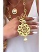 Collar XL Maxi Mandala Perla eslabones martillados gold - Miniatura 3